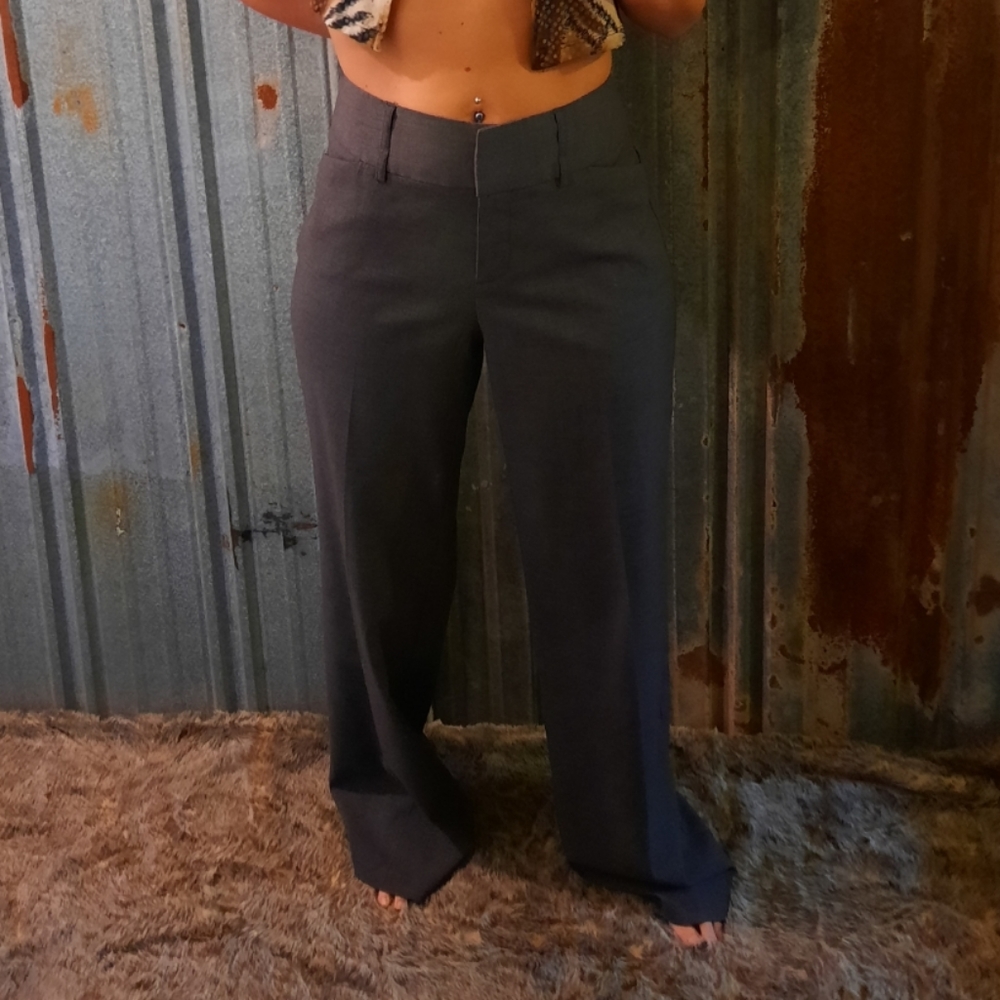 Gray Cato Wide Leg Dress Pants